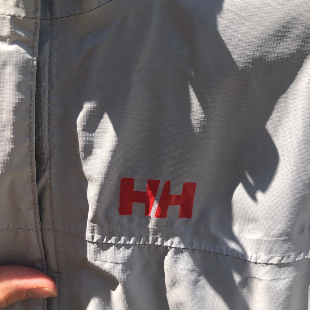 Helly Hansen Lightweight Gray Rain Jacket Size Xs - image 4